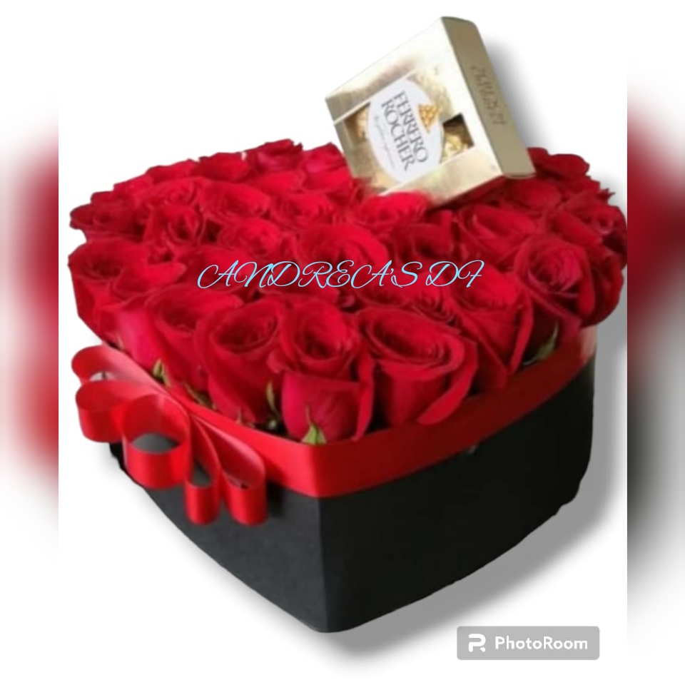 corazón en rosa roja farreros